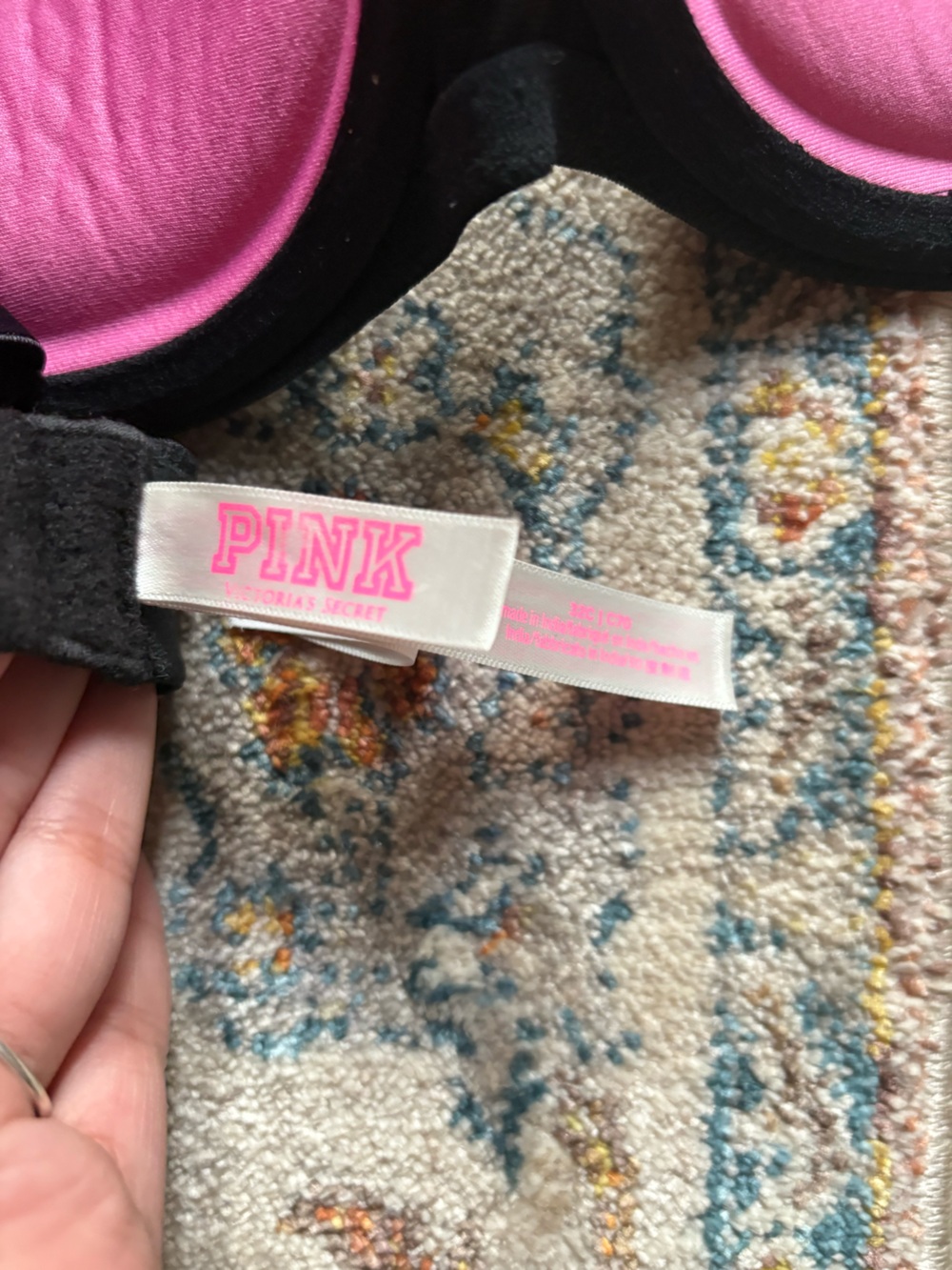 PINK Victoria's Secret Black Molded PushUp Bra Wear Everywhere Strapless Pushup - Picture 3 of 9